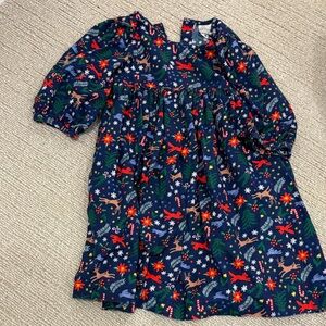 Hanna Andersson Kids' Navy Forest Print Dress
